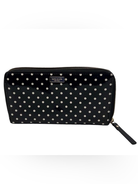 Kate Spade Handbags - Kate Spade New York - Black Patent Polka Dot Zip Wallet